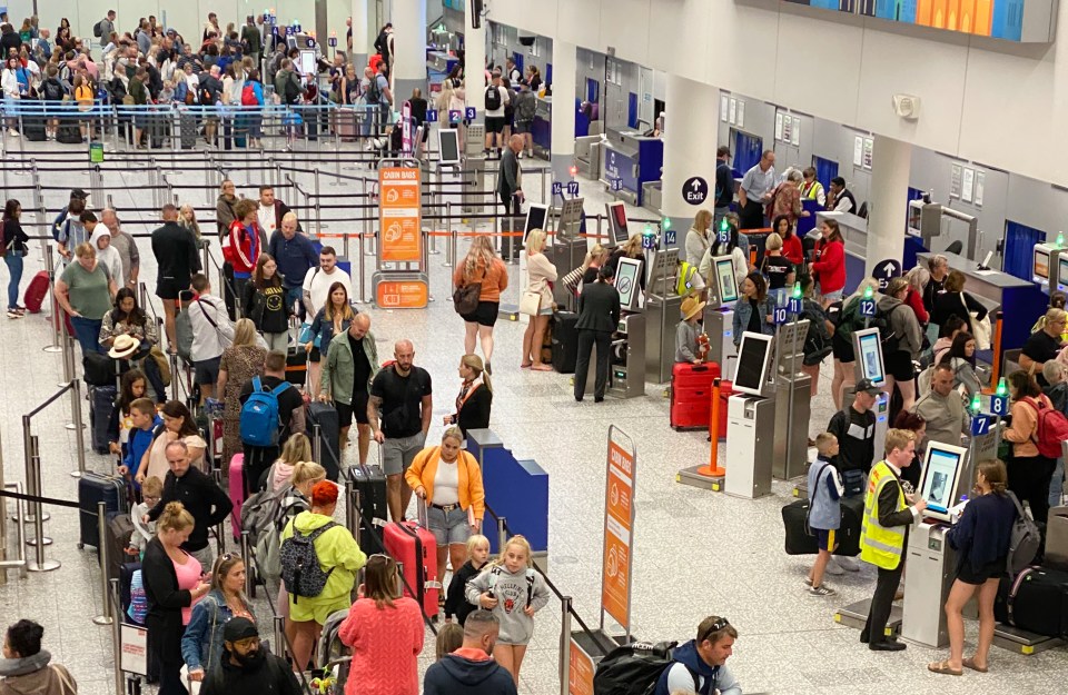 Chaotic scenes erupted in the early hours at Bristol Airport as Brits flooded the check in desks