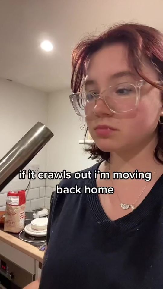 She took to TikTok to share her horror as she battled one critter with a vacuum cleaner