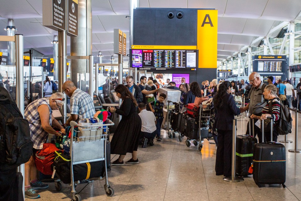 Hundreds of holidaymakers descended onto London Heathrow Terminal 2