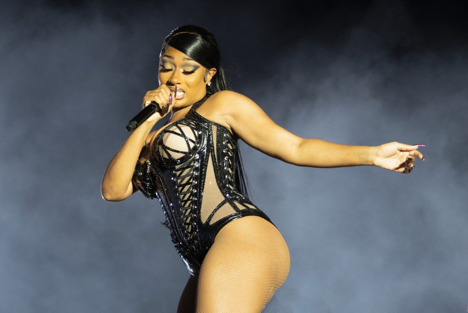 Megan Thee Stallion hit the stage in a black leather corset