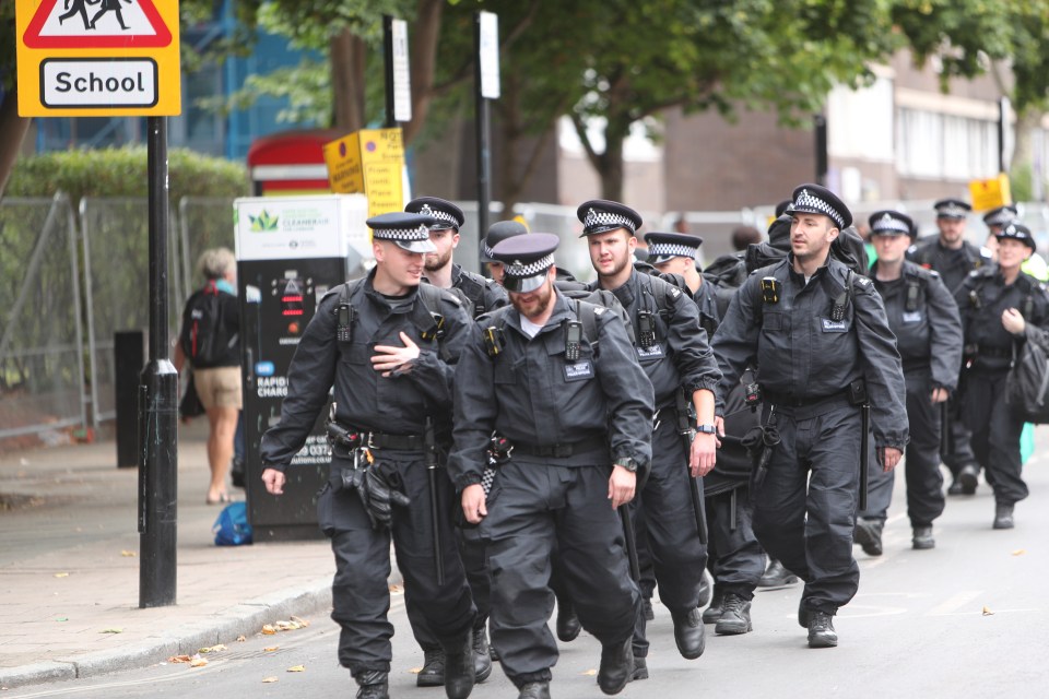 Cops patrolled the carnival today