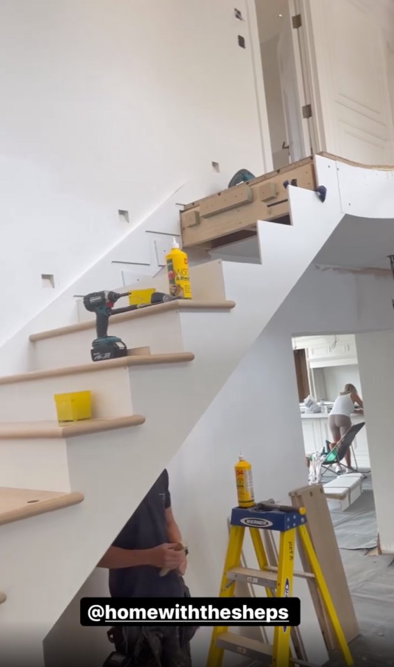 They also showed off their new staircase