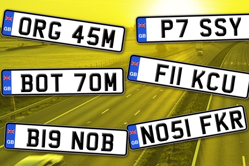 Regtransfers.co.uk is selling these rude number plates on its website