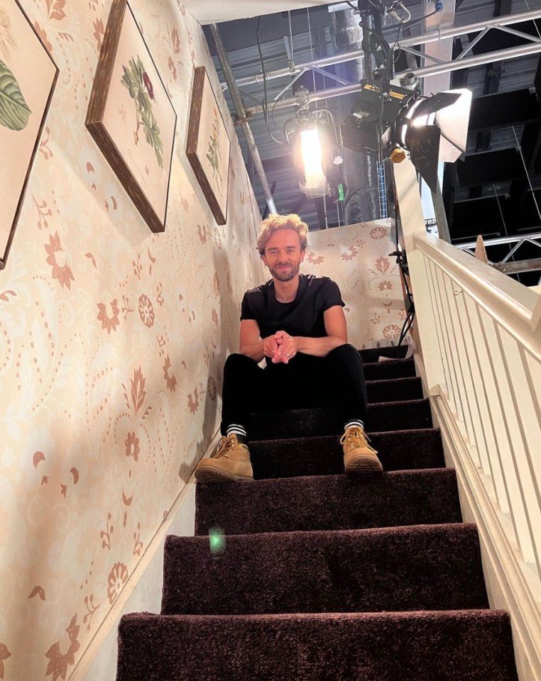 Jack sat on the stairs of his famous home on Corrie