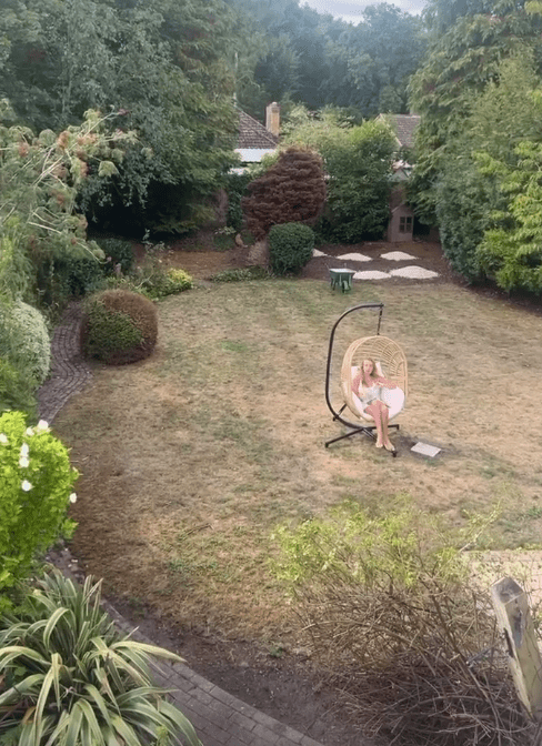 Teddy filmed Faye in the garden from their bedroom