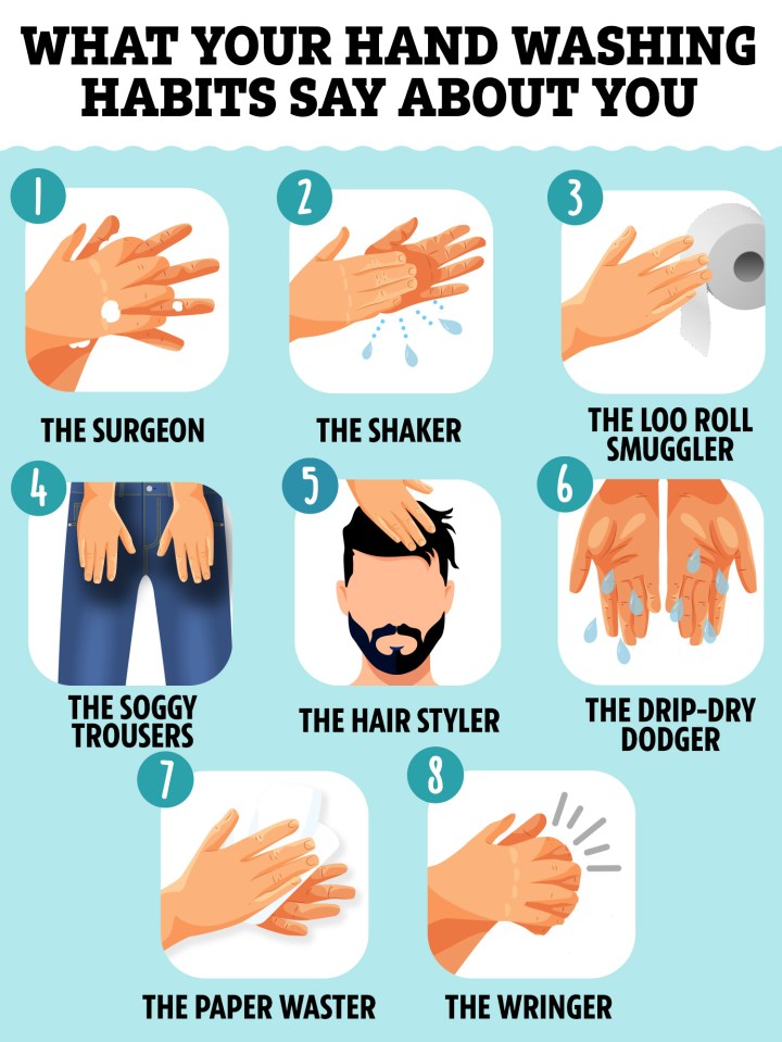 The chart above shows the different types of hand washers there are  - which one are you?