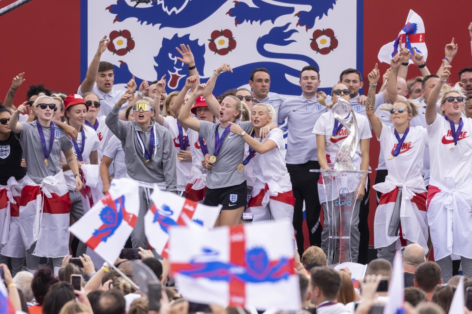 Lionesses celebrate their spectacular Euros victory in Trafalgar Square