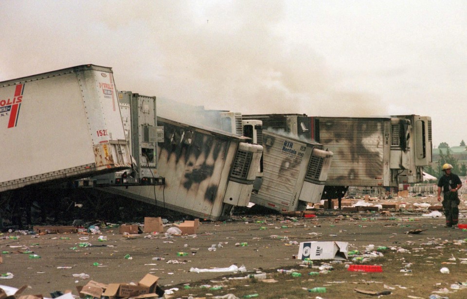 The trailers were burned out in the fires