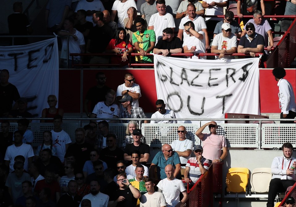 Fans protested against the owners in Saturday's game against Brentford