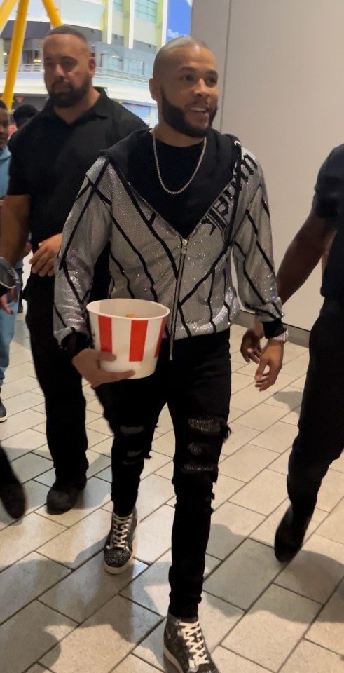 Chris Eubank Jr had a bucket of KFC chicken as he arrived at The O2