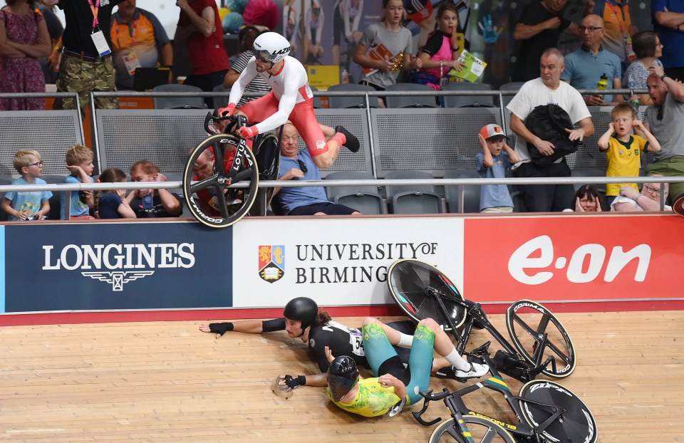 Matt Walls flew into the crowd after crashing