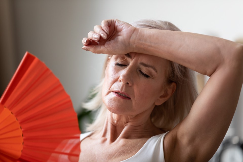 Menopausal symptoms, such as hot flushes, can start months or years before your periods stop (stock image)