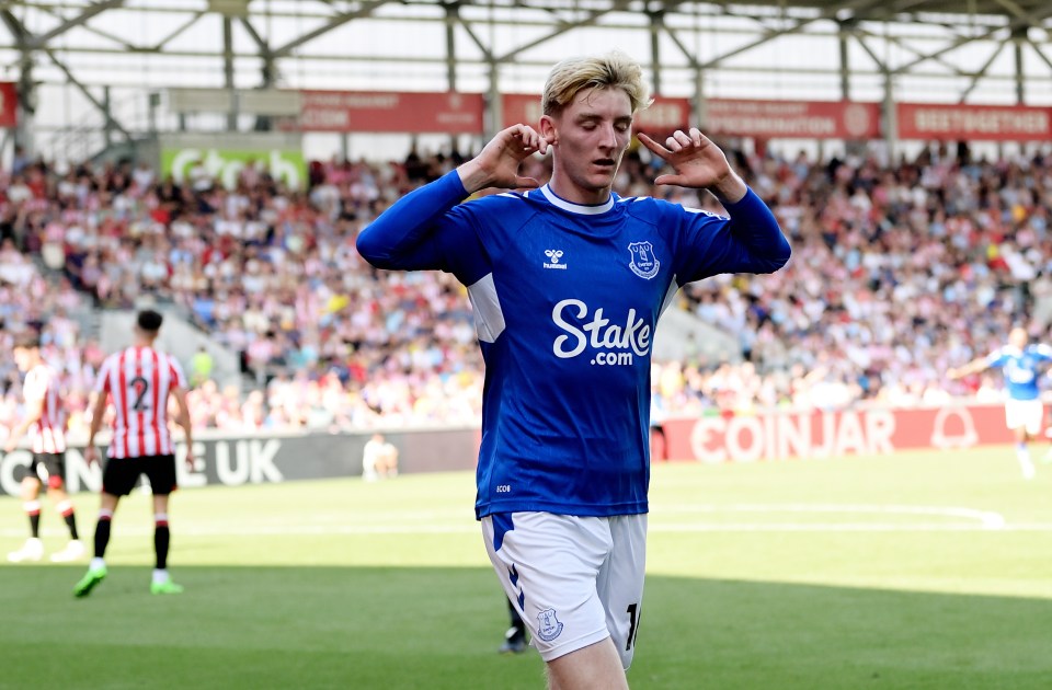 Anthony Gordon responded to speculation on his future by putting his fingers to his ears after scoring against Brentford