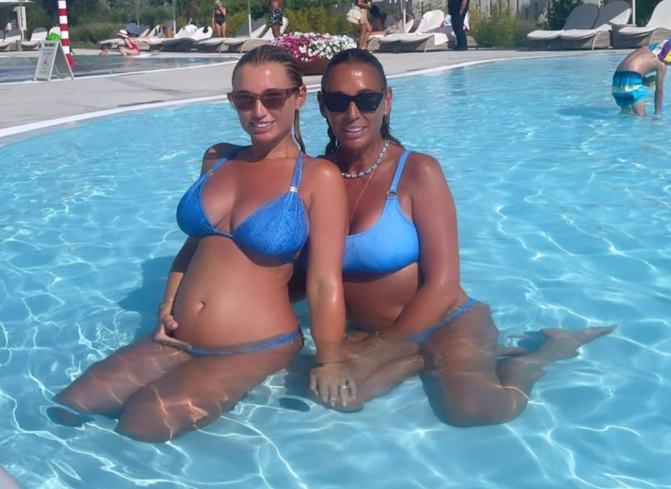 Billie and her lookalike mum Suzie wowed  in the pool