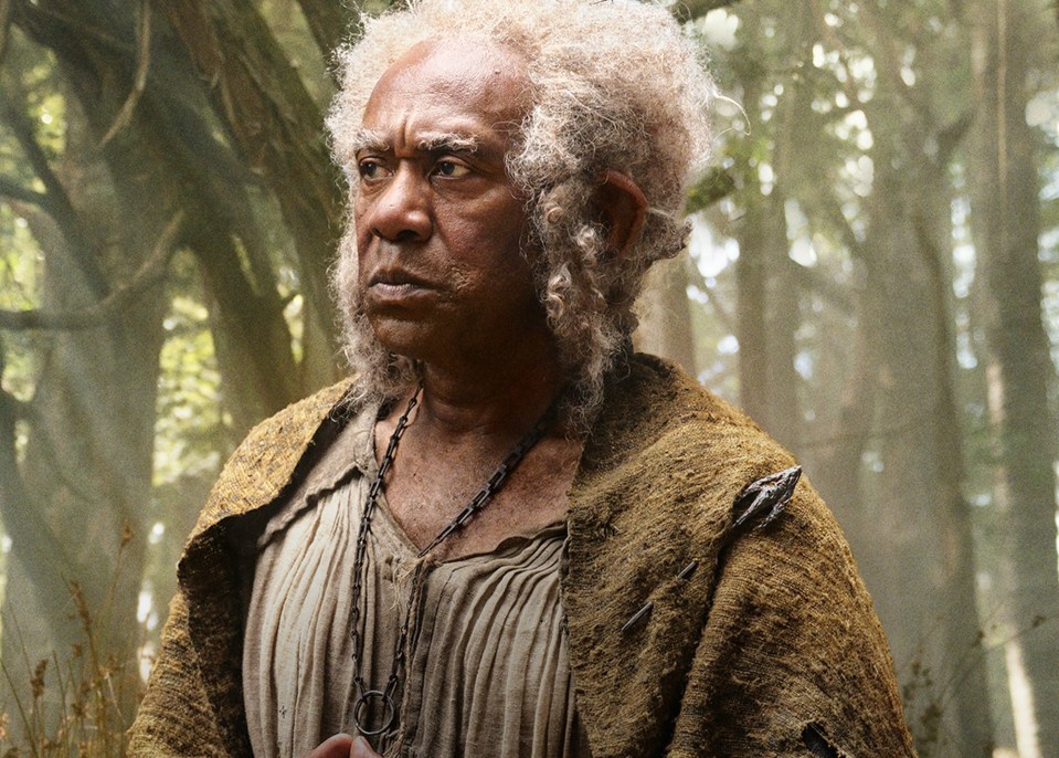 Sir Lenny Henry as harfoot elder Sadoc Burrows