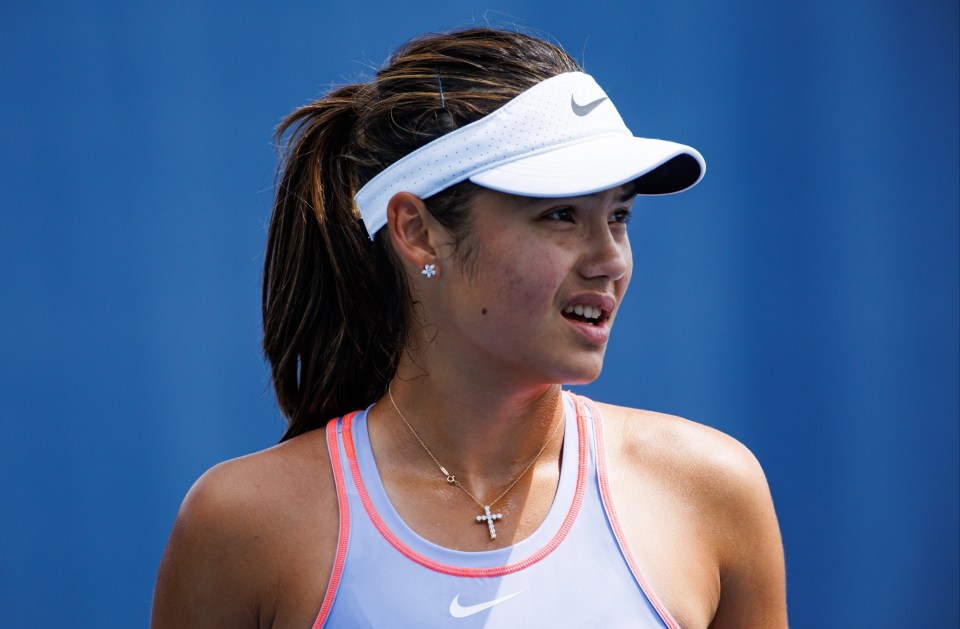 Emma Raducanu ahead of her match with Serena Williams