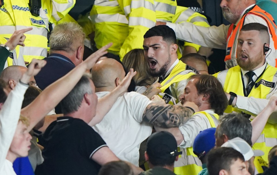 Fans clashed up close during the ugly flare-up at Norwich