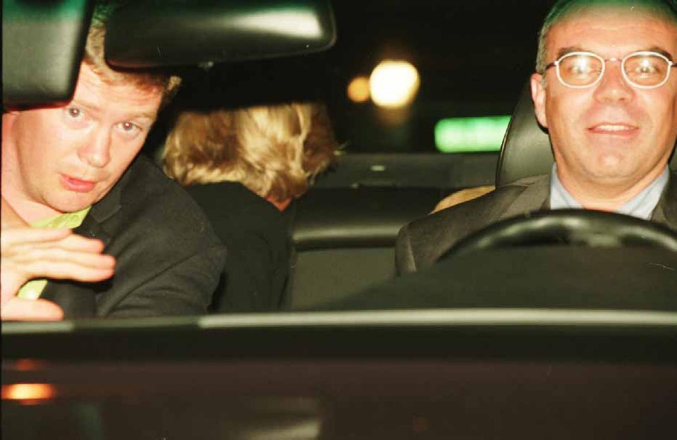 Rees-Jones pictured in the car with Diana just before the deadly crash