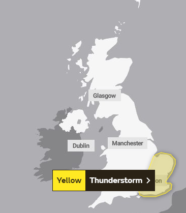 A yellow weather warning has been issued