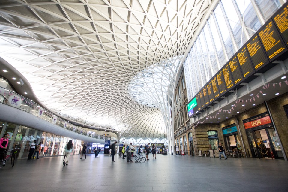 National rail service was reduced to between one and two trains per hour at London King's Cross