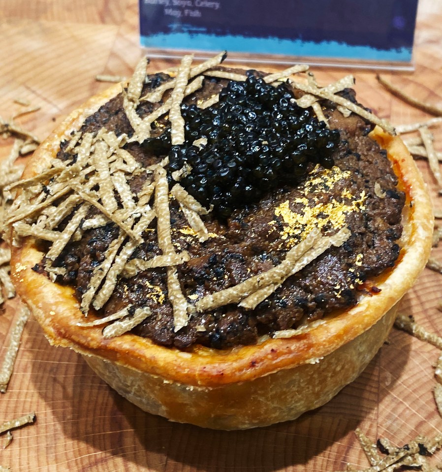 Ahead of an annual pork pie festival, a baker has cooked up the most luxurious recipe with 24 carat gold sprinkled and caviar on top