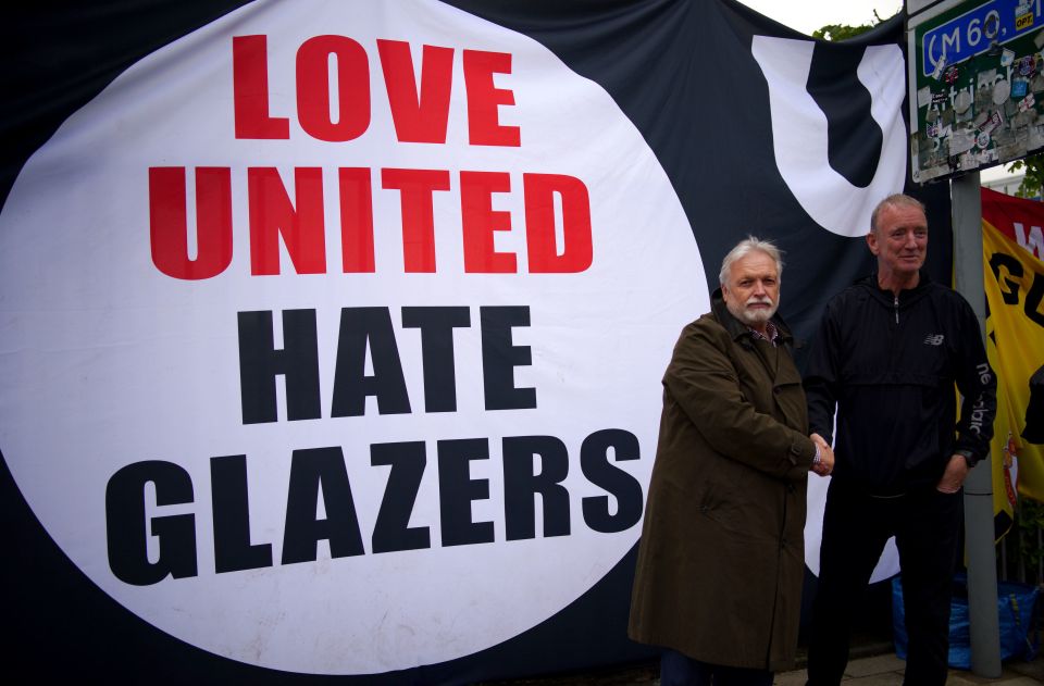 Banners were held up around Manchester