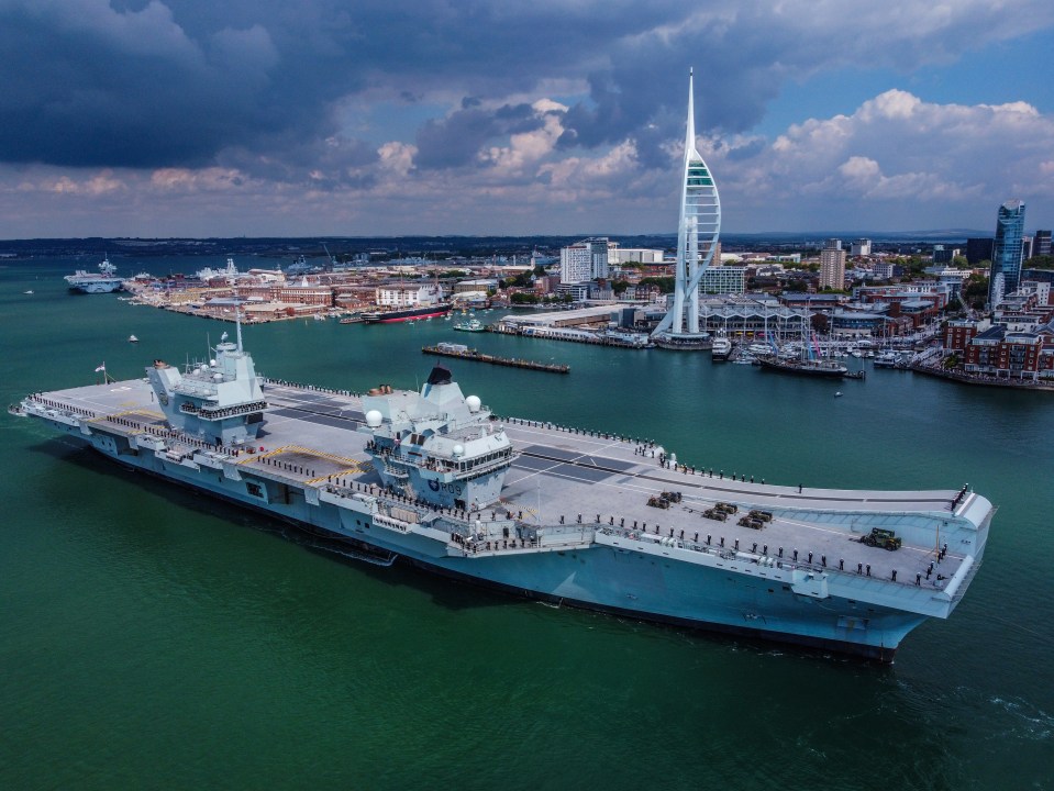 The carrier broke down ten miles off the south coast on Saturday