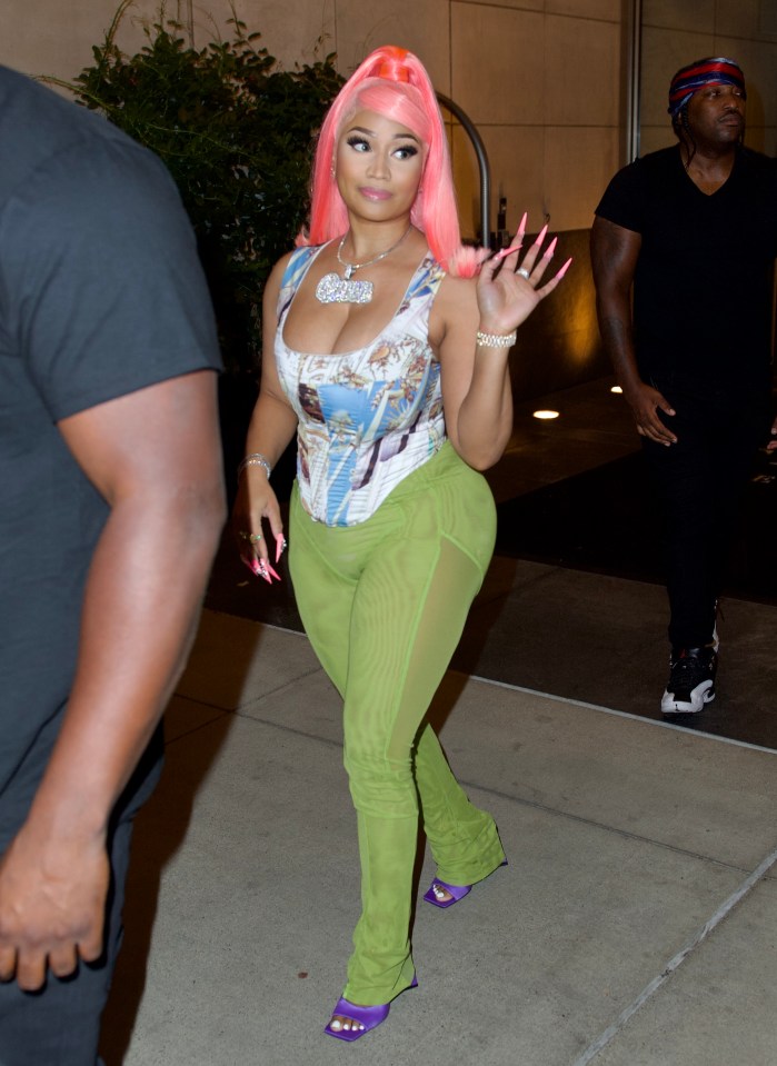 Nicki Minaj looked surprisingly fresh-faced as she checked out of her hotel following a bumper night at the MTV VMAs