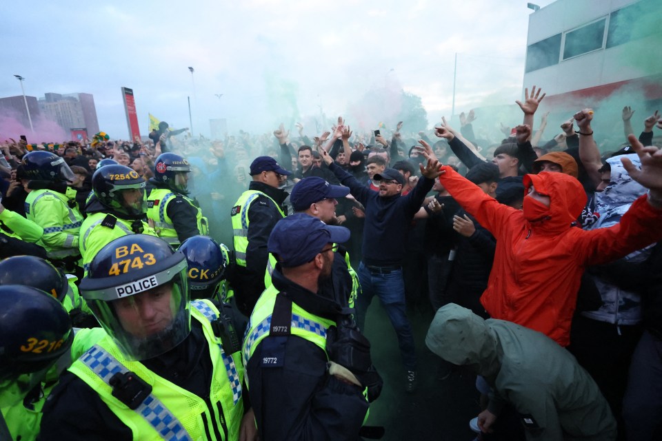 Police presence seen outside Old Trafford