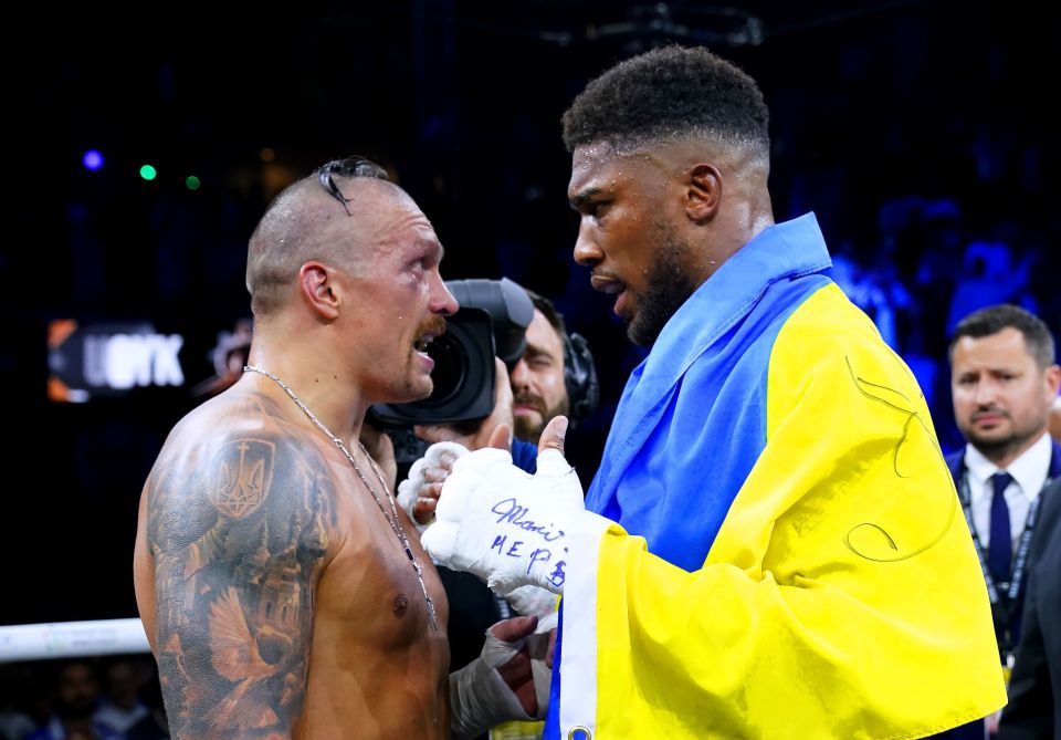 Joshua was fired up in his post-fight chat with Usyk