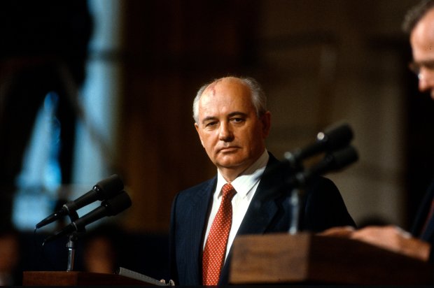 Mikhail Gorbachev, seen here in 1990, has died at the age of 91