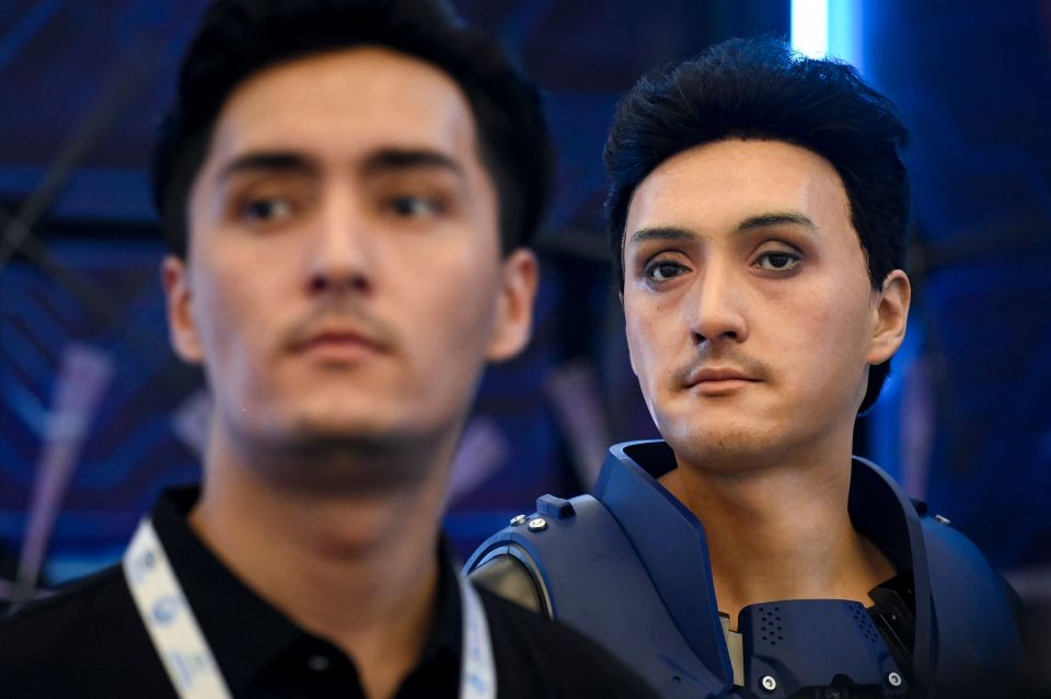 Another robot was designed to have the same facial features as a man