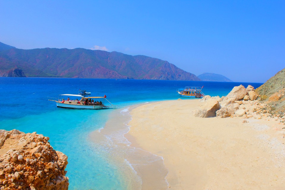 The water surrounding the floating island is so clear, it's often referred to as the Maldives of Turkey