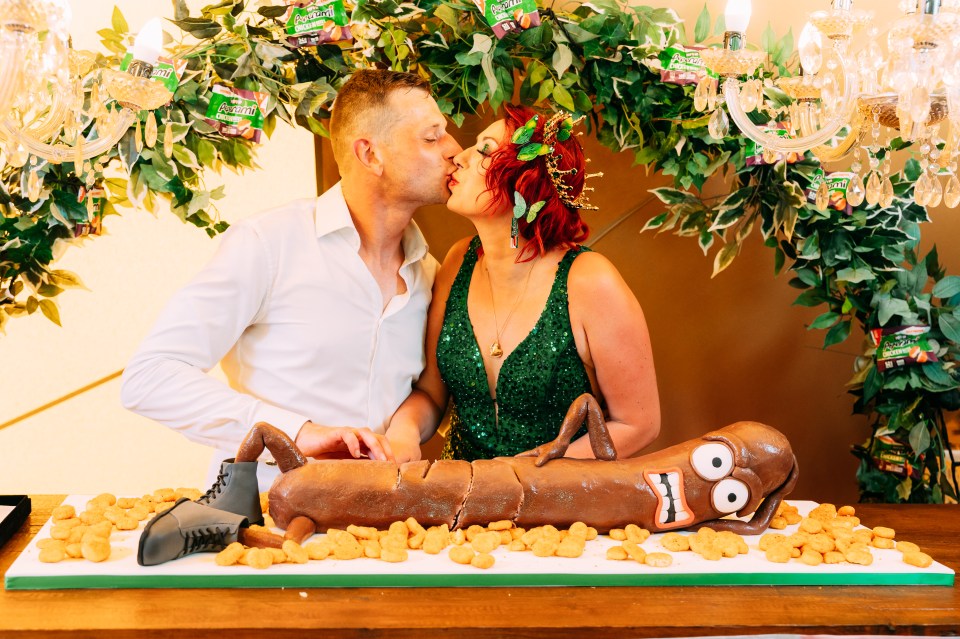 Luke Hindmarsh and Francesca Brooke-Fenton had a Peperami-themed wedding