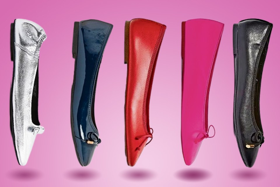 From left to right: Silver, £38, River Island; Navy, £17.99, New Look; Navy, £17.99, New Look; Bright pink, £49.99, Zara; Bright pink, £49.99, Zara