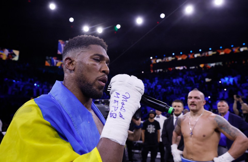 Joshua gave a lengthy speech after losing to Usyk for a second time