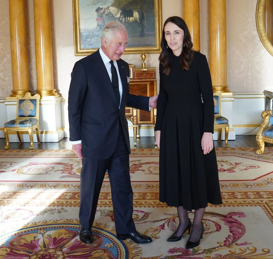 New Zealand PM Jacinda Ardern, pictured with the King, flew in for the historic service