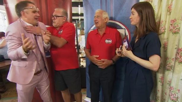 A Bargain Hunt contestant jokingly strangled antiques expert Charles Hanson