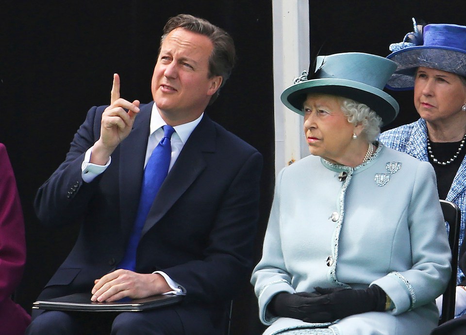 David Cameron and the Queen at a remembrance service