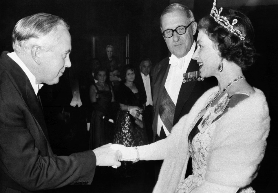 Prime Minister Harold Wilson at a reception in County Hall, Westminster, London on Nov 11, 1964