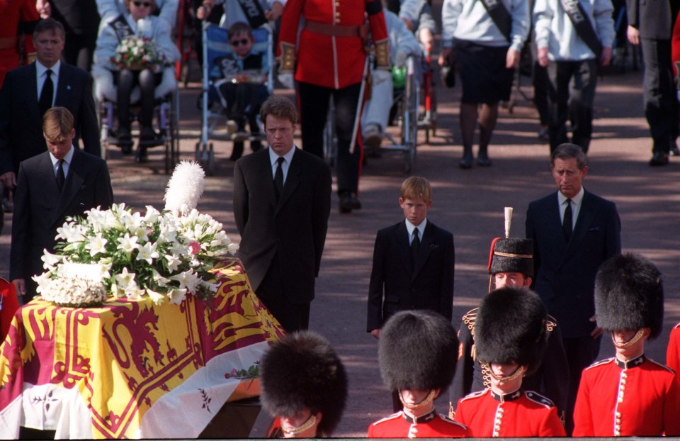 William and Harry follow Princess Diana's coffin in 1997