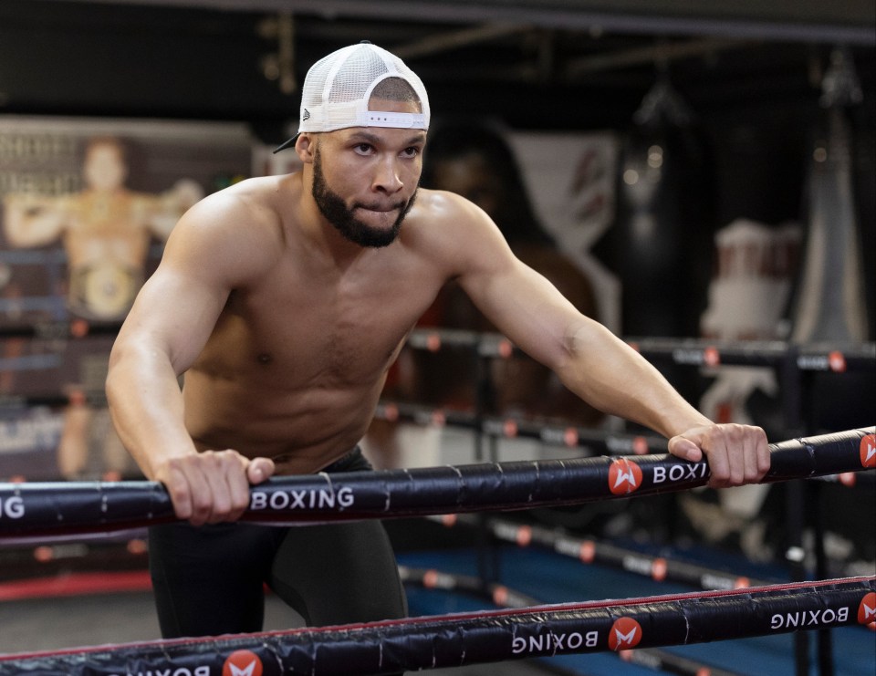 Chris Eubank Jr training for his fight with Conor Benn