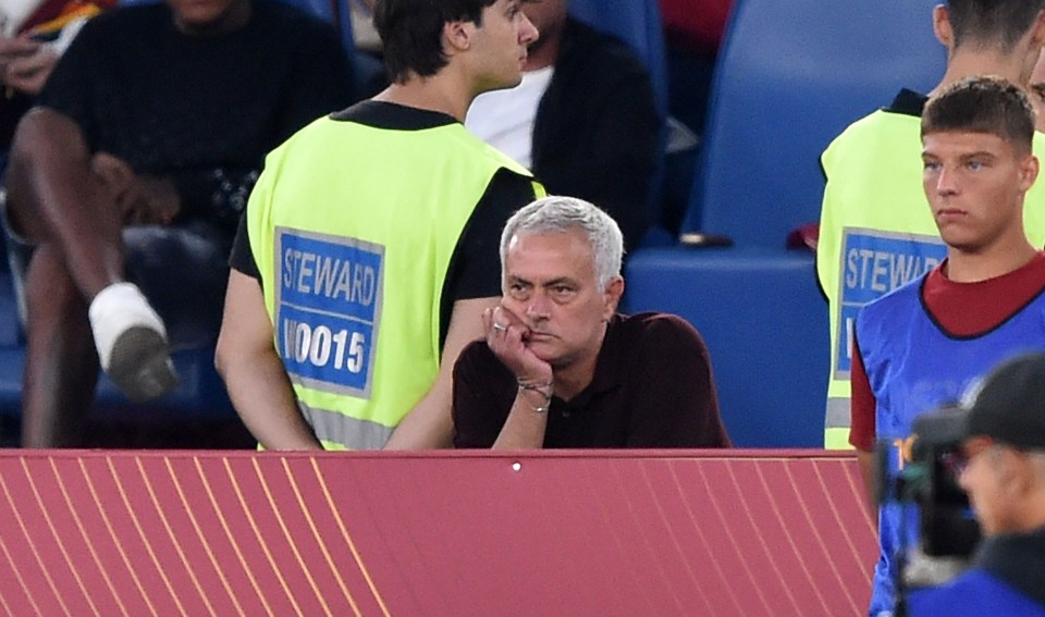 Jose Mourinho was sent off and forced to watch from the stands moments later