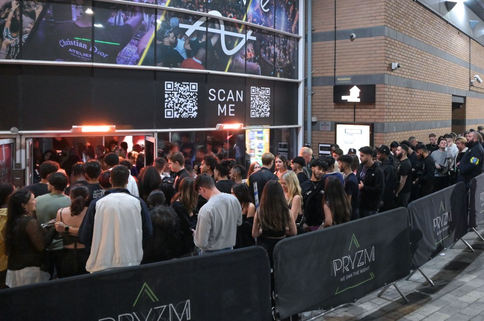 Huge queues formed outside Pryzm in Birmingham