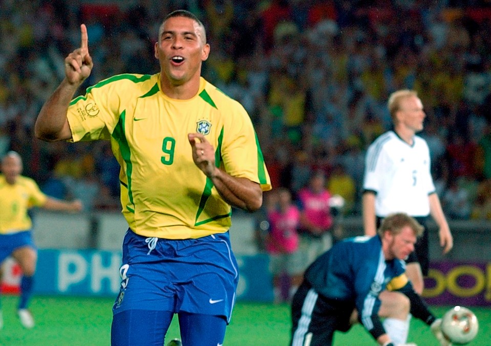 Ronaldo scored eight times as Brazil won the World Cup in 2002