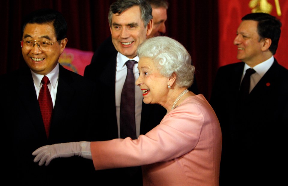 Gordon Brown at Buckingham Palace with the Queen