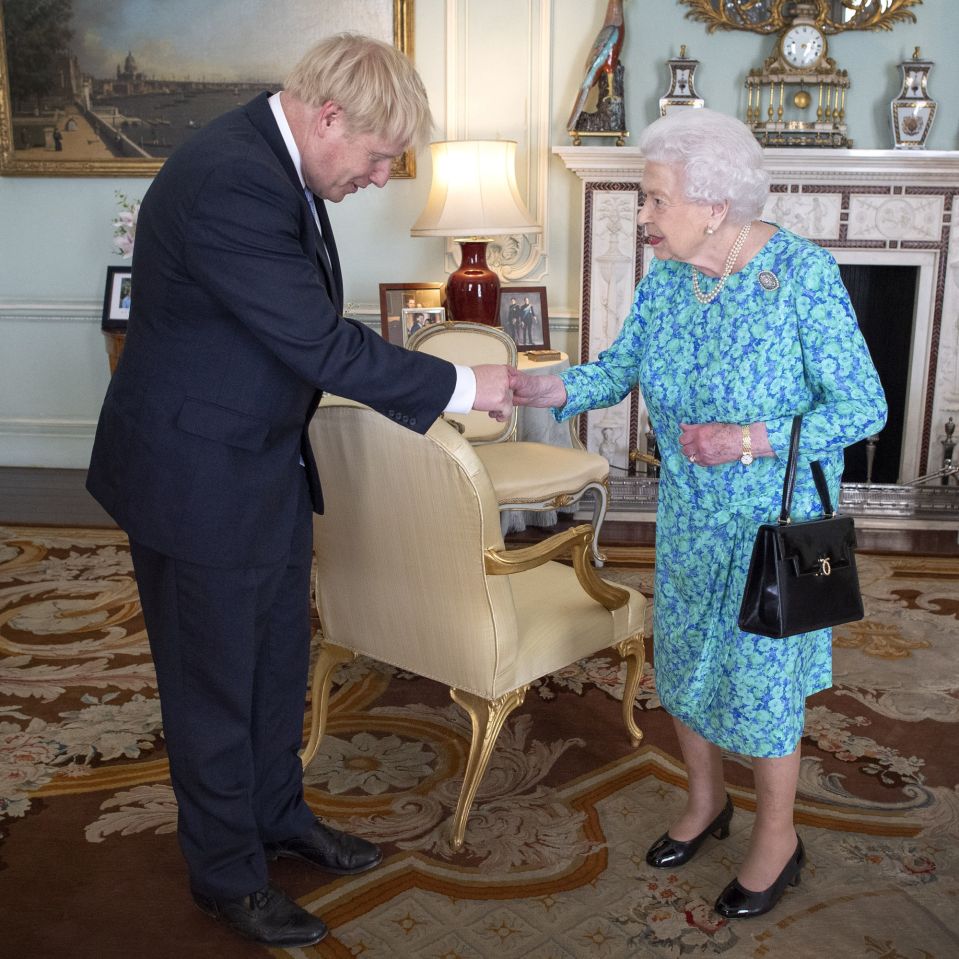 The Queen welcoming Boris Johnson to Buckingham Palace after he was elected PM in 2019