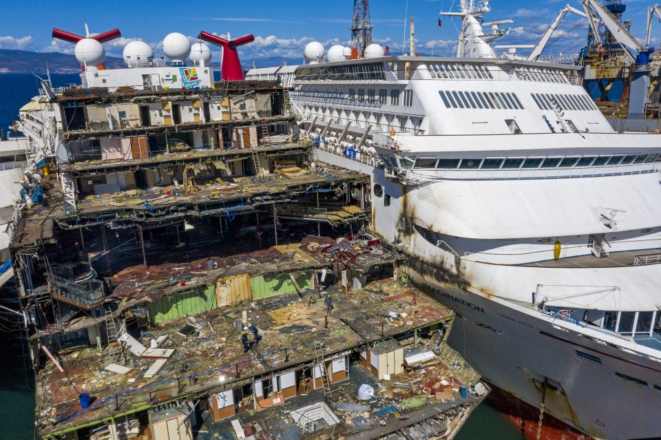 Cruise ships take much longer to pull apart than cargo ships