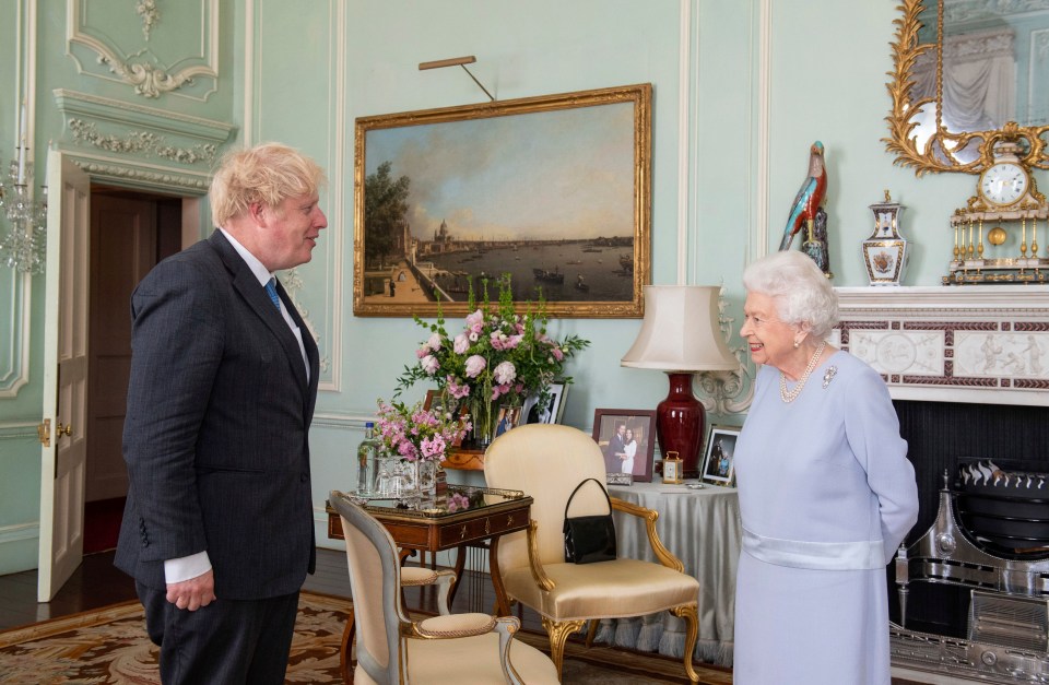 Boris Johnson holding his first audience with the Queen since the pandemic