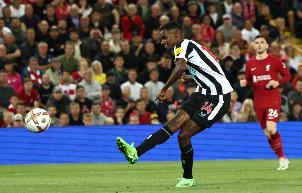 Alexander Isak scored on his Newcastle debut in the 2-1 defeat against Liverpool on Wednesday